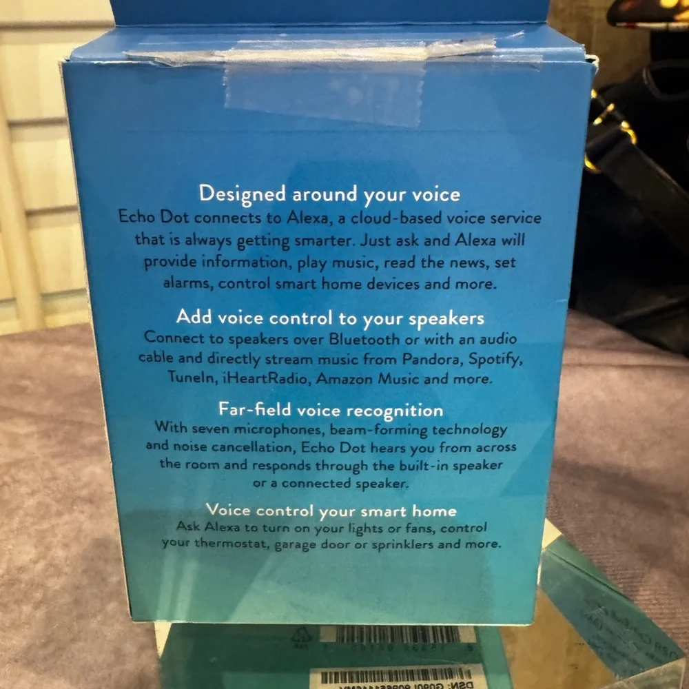 Amazon Echo Dot Voice-Controlled Speaker in Blue - Picture 2 of 2